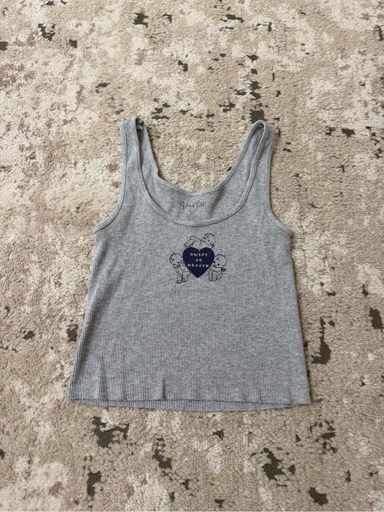 Brandy Melville Tops - John Galt Gray Sweet As Heaven Ribbed Tank Top One Size